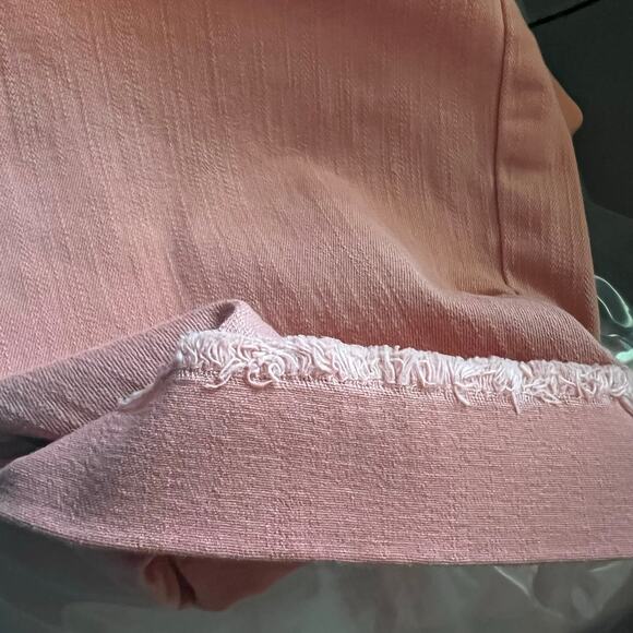 LOGO by Lori Goldstein Sz 10 Coral Pink Boyfriend Jean with Cuff or Frayed Hem - Picture 11 of 11